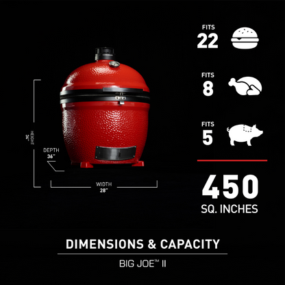 Kamado Joe - Big Joe™ II 24-inch Free Standing Charcoal Grill in Red