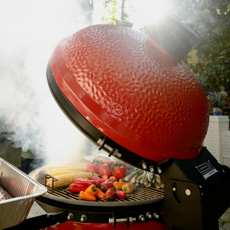 Kamado Joe - Big Joe™ II 24-inch Charcoal Grill in Red with Cart