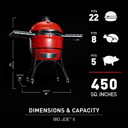 Kamado Joe - Big Joe™ II 24-inch Charcoal Grill in Red with Cart