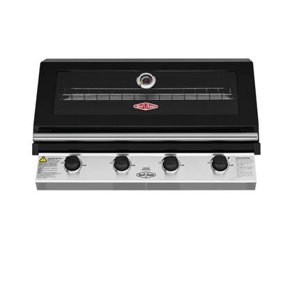 Beefeater - 1200 Series Black Enamel 4 Burner Built In BBQ w/ Cast Iron Burners & Grills