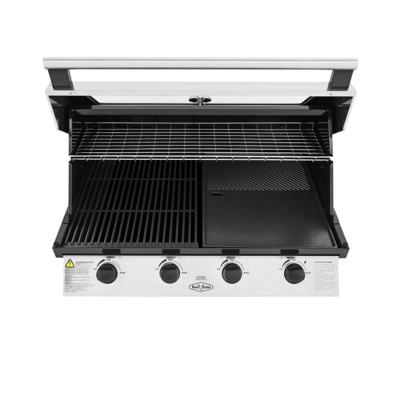 Beefeater - 1200 Series Stainless Steel 4 Burner Built In BBQ w/ Cast Iron Burners & Grills