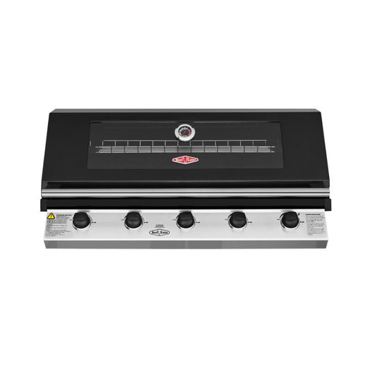 Beefeater - 1200 Series Black Enamel 5 Burner Built In BBQ w/ Cast Iron Burners & Grills