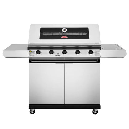 Beefeater - 1200 Series Stainless Steel 5 Burner BBQ & Trolley w/ Side Burner, Cast Iron Burners & Grills