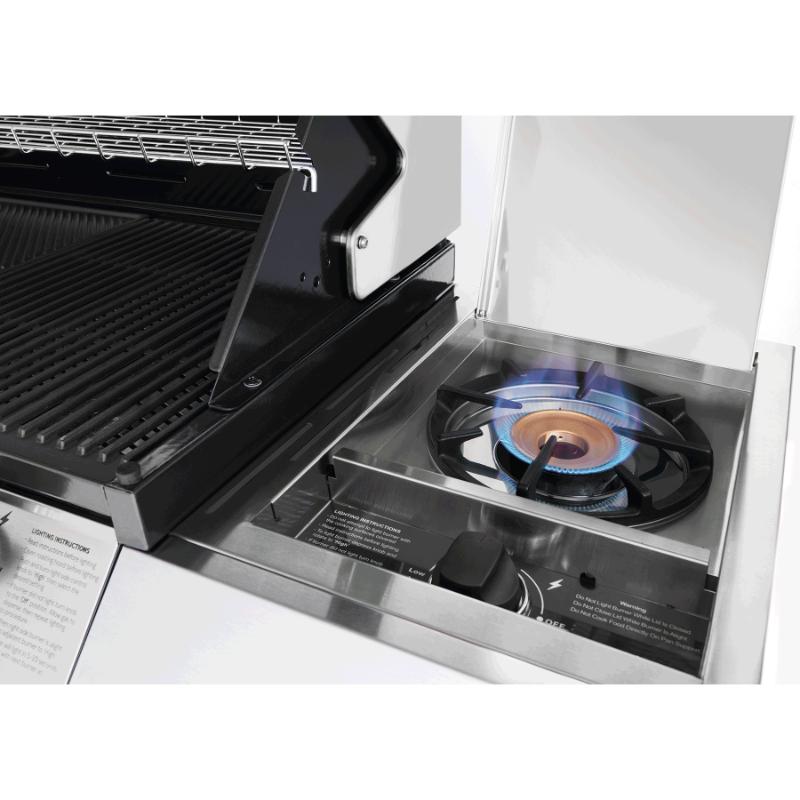 Beefeater - 1200 Series Stainless Steel 5 Burner BBQ & Trolley w/ Side Burner, Cast Iron Burners & Grills