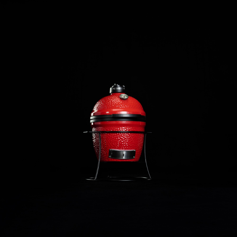 Kamado Joe - Joe Junior™ 13.5-inch Charcoal Grill in Red with Cast Iron Stand