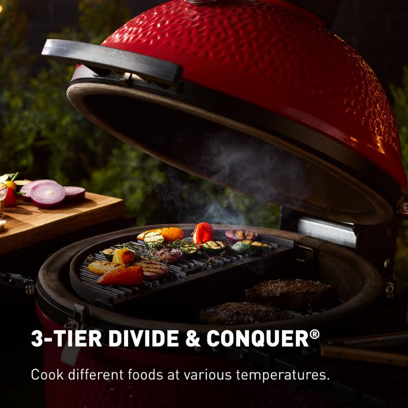 Kamado Joe Big Joe 3 divide and conquer lid open