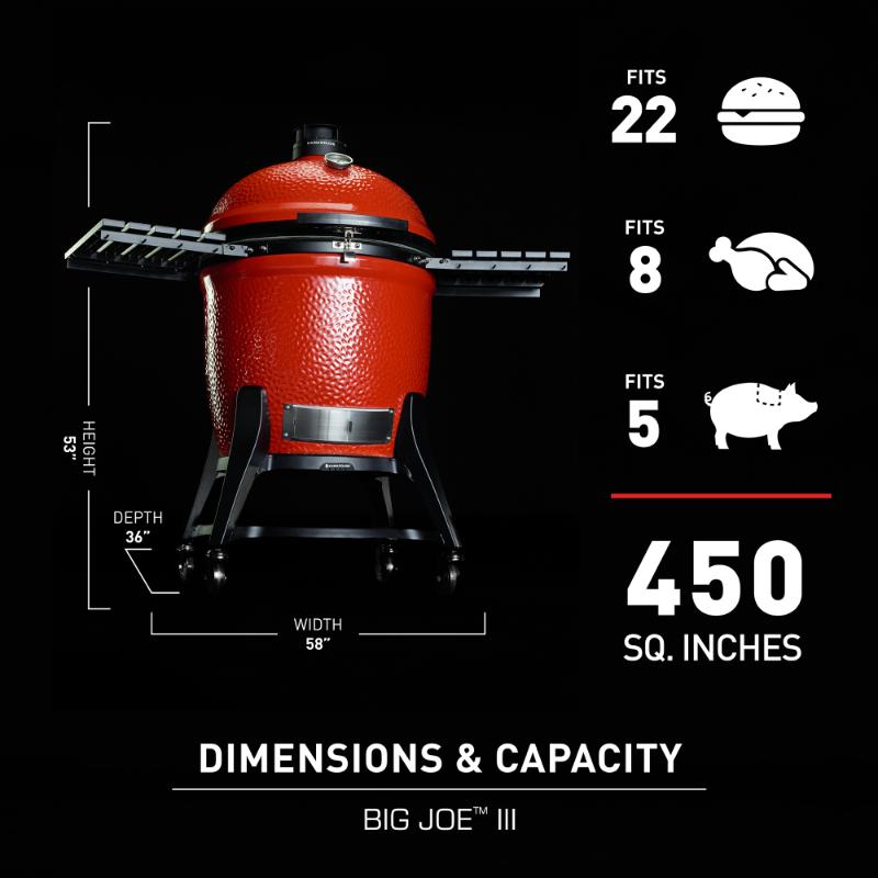 Kamado Joe Big Joe 3 internal capacity