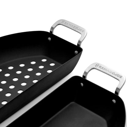 Kamado Joe - Big Joe™ & Classic Joe™ Karbon Steel™ Half-Moon Pan Set