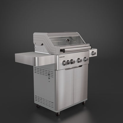 Everdure - Hayman 4 Burner BBQ 304 Stainless - With Side Burner & Rotisserie