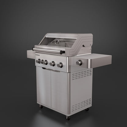 Everdure - Hayman 4 Burner BBQ 304 Stainless - With Side Burner & Rotisserie