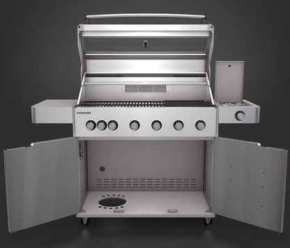 Everdure - Hayman 6 Burner BBQ 304 Stainless - With Side Burner & Rotisserie