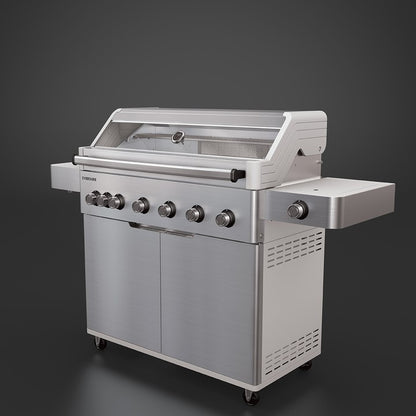 Everdure - Hayman 6 Burner BBQ 304 Stainless - With Side Burner & Rotisserie