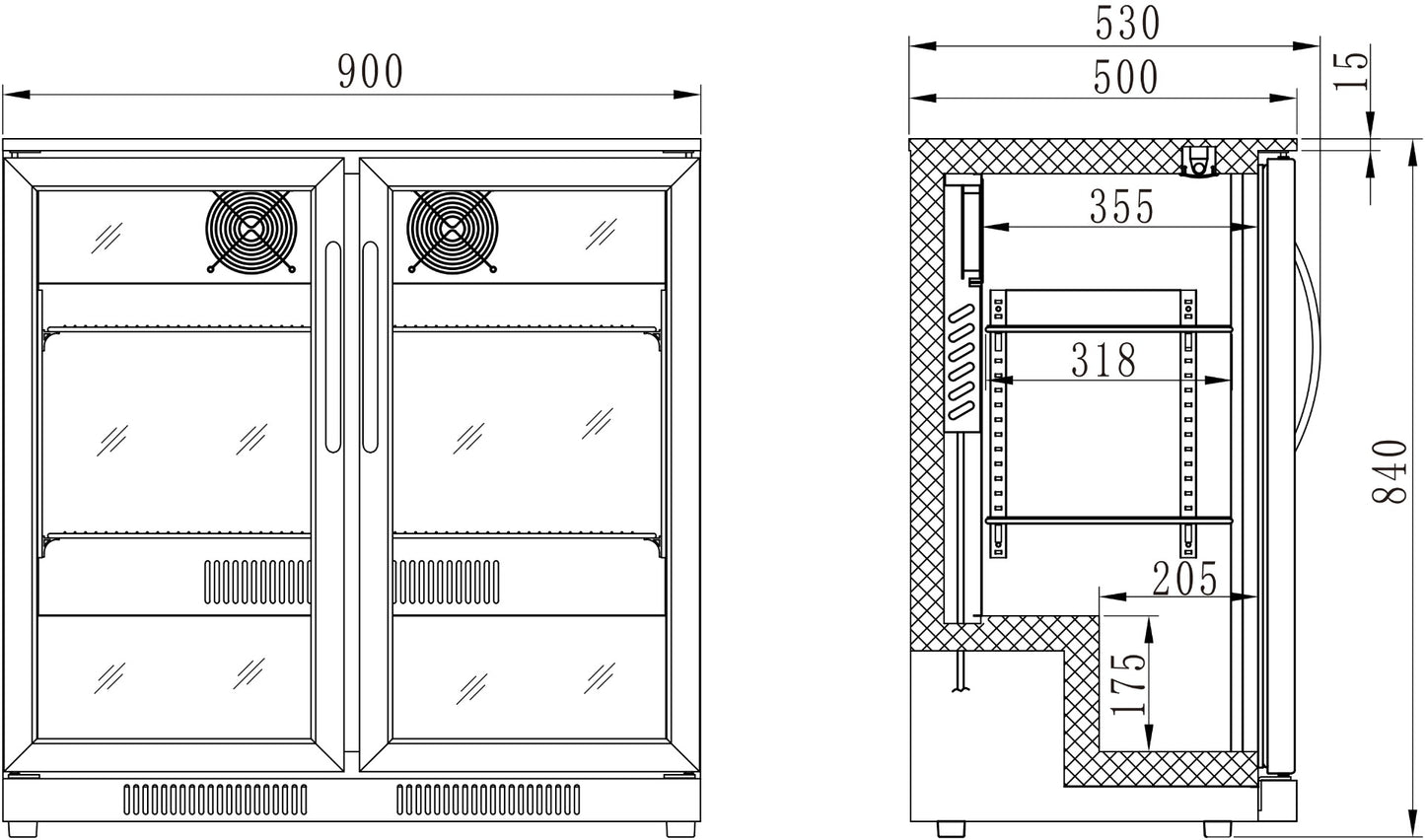 Everdure - Outdoor NEO 2 Door Bar Fridge Tropical Rated